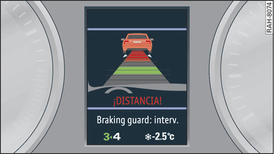 Cuadro de instrumentos: Aviso de colisión